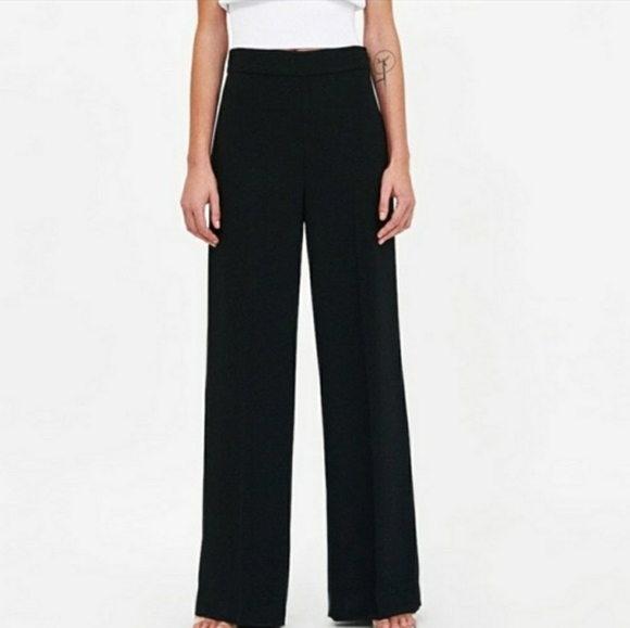 Zara | Pants u0026 Jumpsuits | Zara Woman Black Wide Leg Pull On Trouser Pants  L | Poshmark